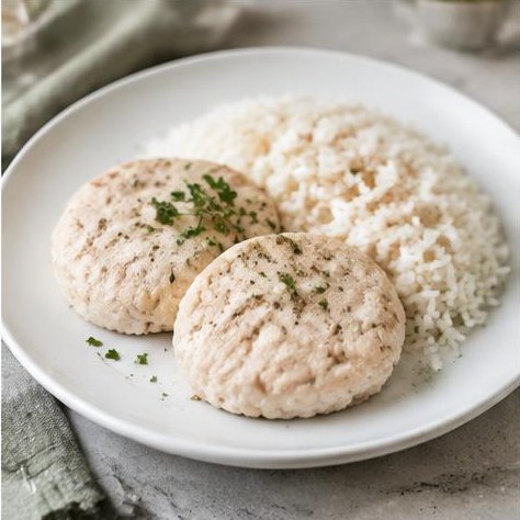Паровые котлеты с рисом